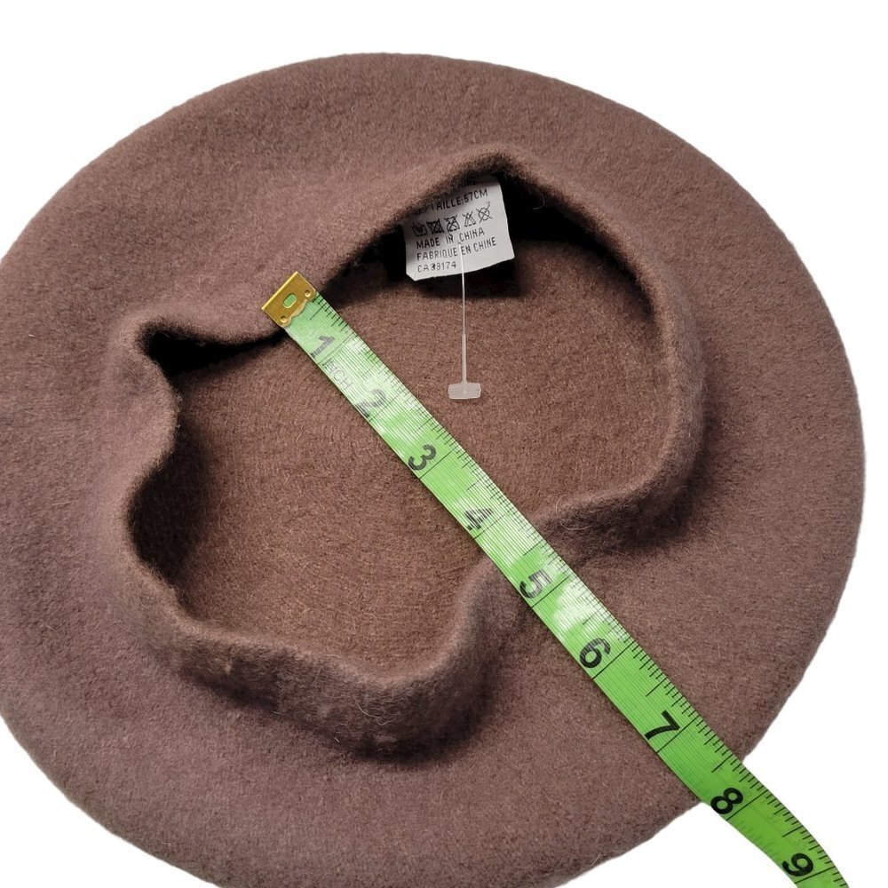 𝅺WOOL Classic Solid Camel Brown French Classic Beret - Picture 9 of 10
